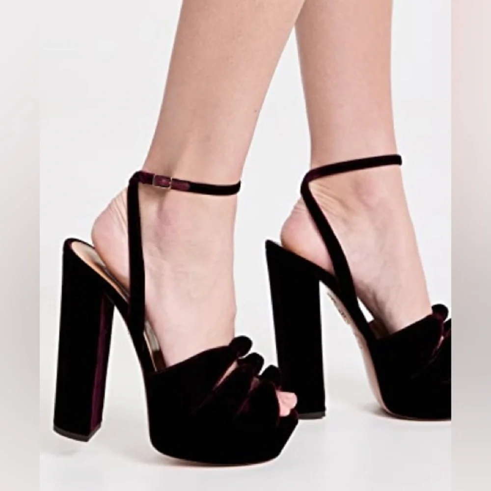 Like new AQUAZZURA Mira velvet Plateau 140 Pumps 39